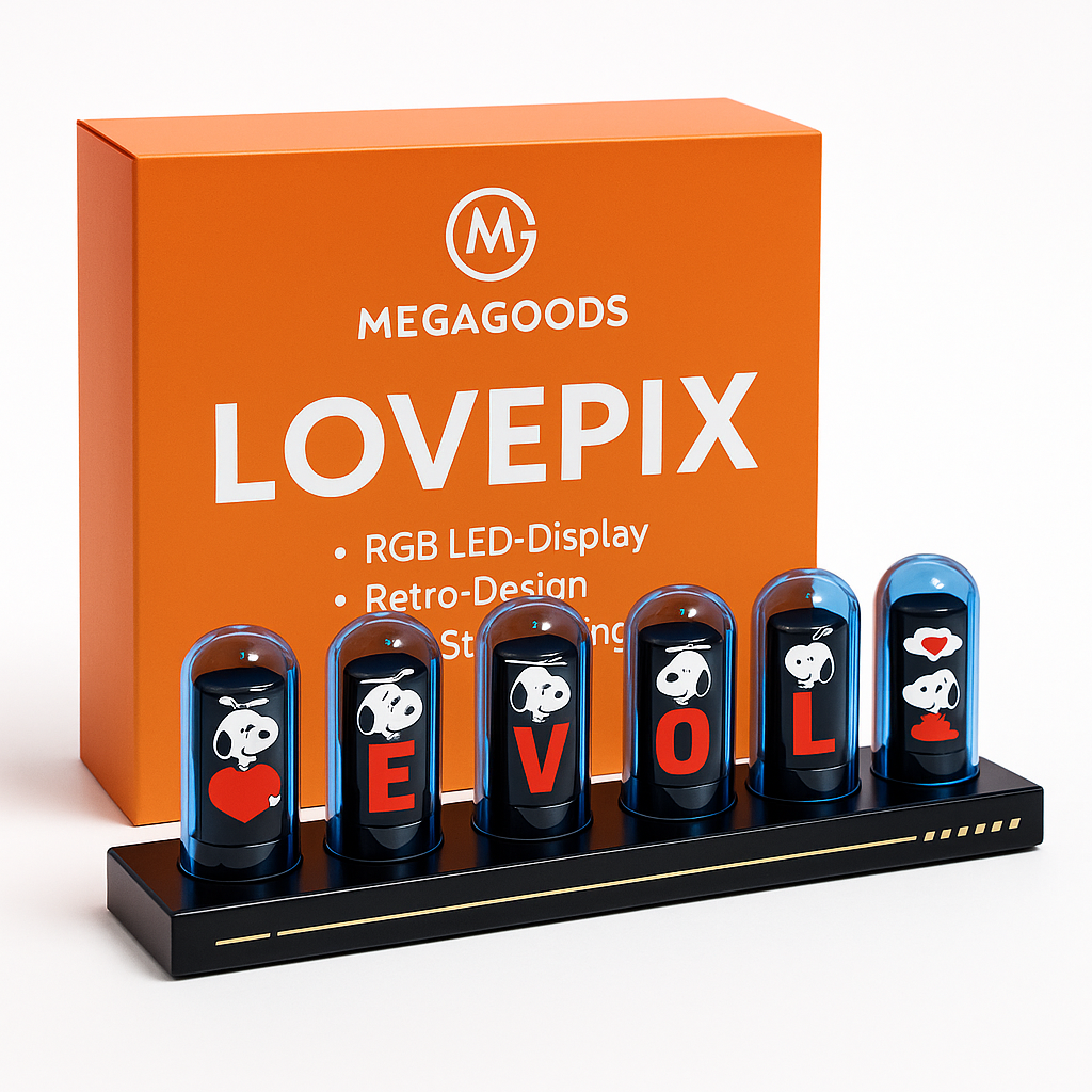 Nixie Tube Uhr RGB LED IPS Display DIY Retro Design APP Steuerung DE.