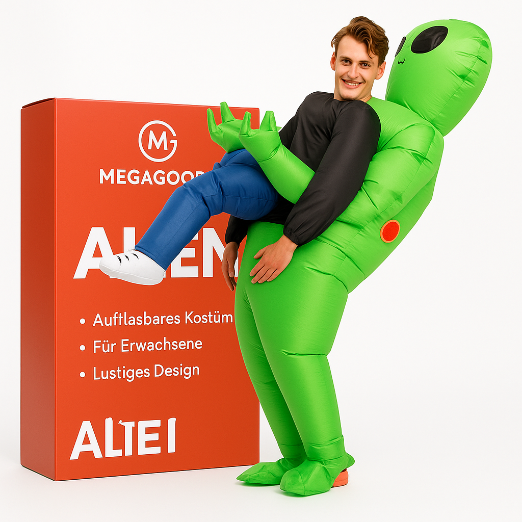 Alien Kostüm aufblasbar für Erwachsene Party Karneval Lustig DE.