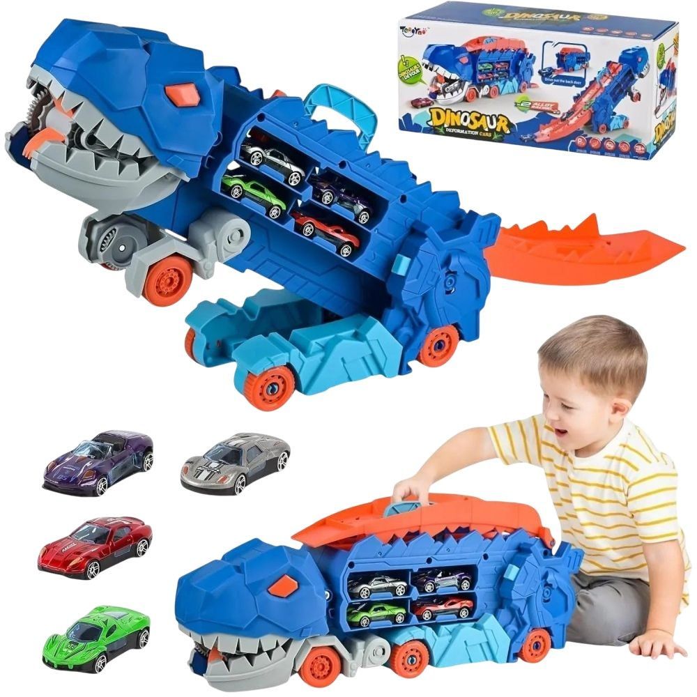 Dinosaurier Transport LKW mit Rennstrecke Spielzeug Geschenk DE.