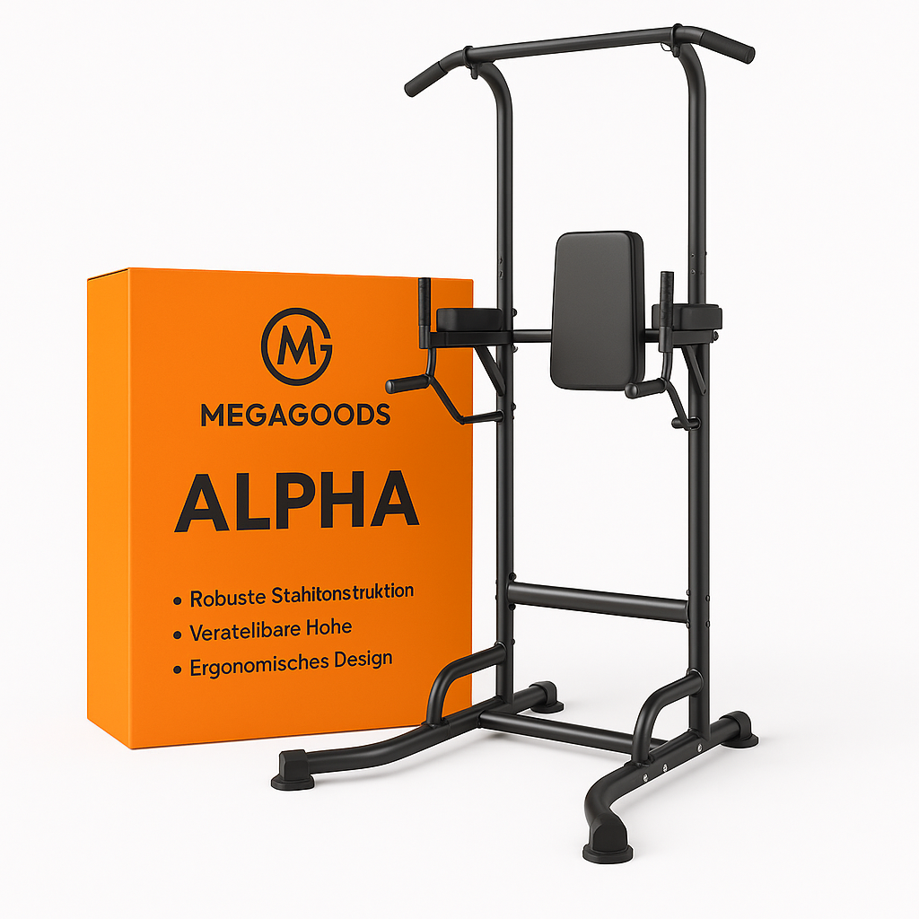 Power Tower Dip Station Klimmzug Ständer Home Gym Krafttraining DE.