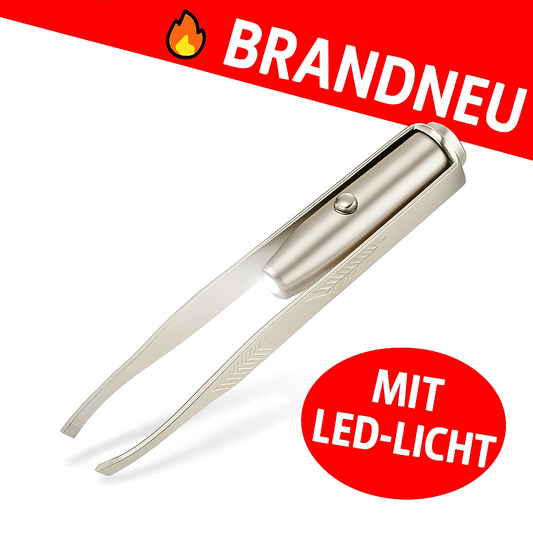 Präzise LED‑Pinzette Augenbrauenpflege kompakt Reise Edelstahl Hair Removal Tool