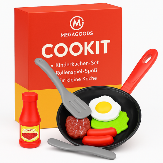 Kinderküche Spielzeug Set 8tlg Kochen Gemüse Pfanne Spiel Geschenk DE.
