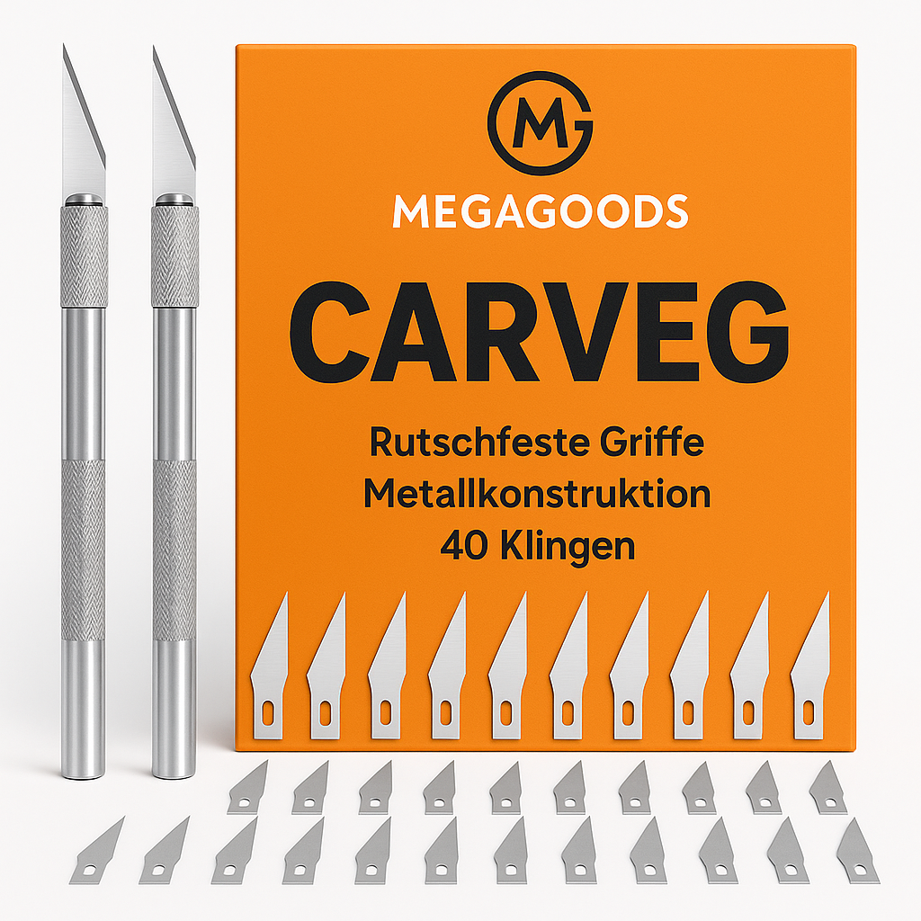 Graviermesser Set rutschfest Metall inkl 40 Klingen #11 DE.