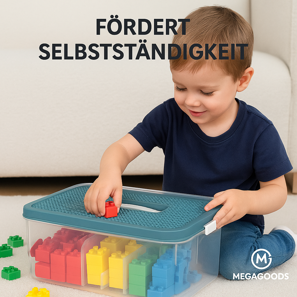 Kinder Aufbewahrungsbox stapelbar Spielzeug Organizer mit Griff DE.