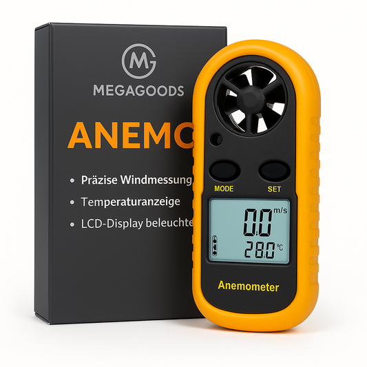 Digital Anemometer Windmesser 0-30 m/s Luftstrom LCD beleuchtet DE.