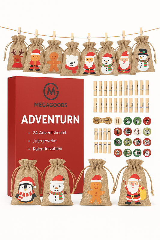 24er-Set Adventskalender Geschenktüten Xmas Deko für Aufkleber DE.