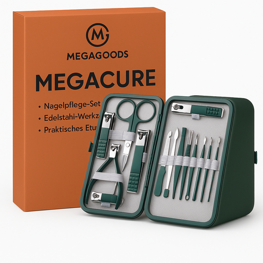 Nagelpflege Set 18tlg Edelstahl Maniküre Pediküre Etui Profi DE.