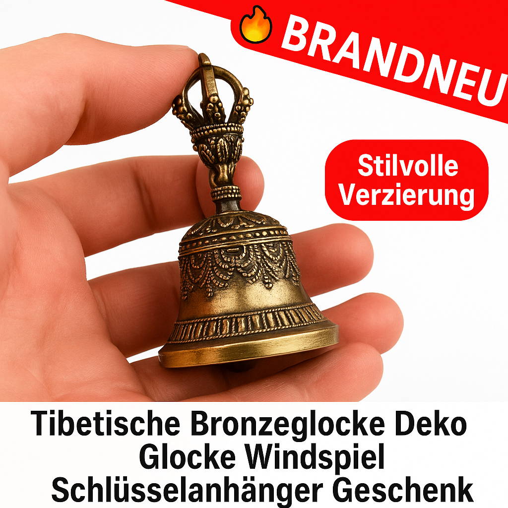 Tibetische Bronzeglocke Deko Glocke Windspiel Schlüsselanhänger Geschenk