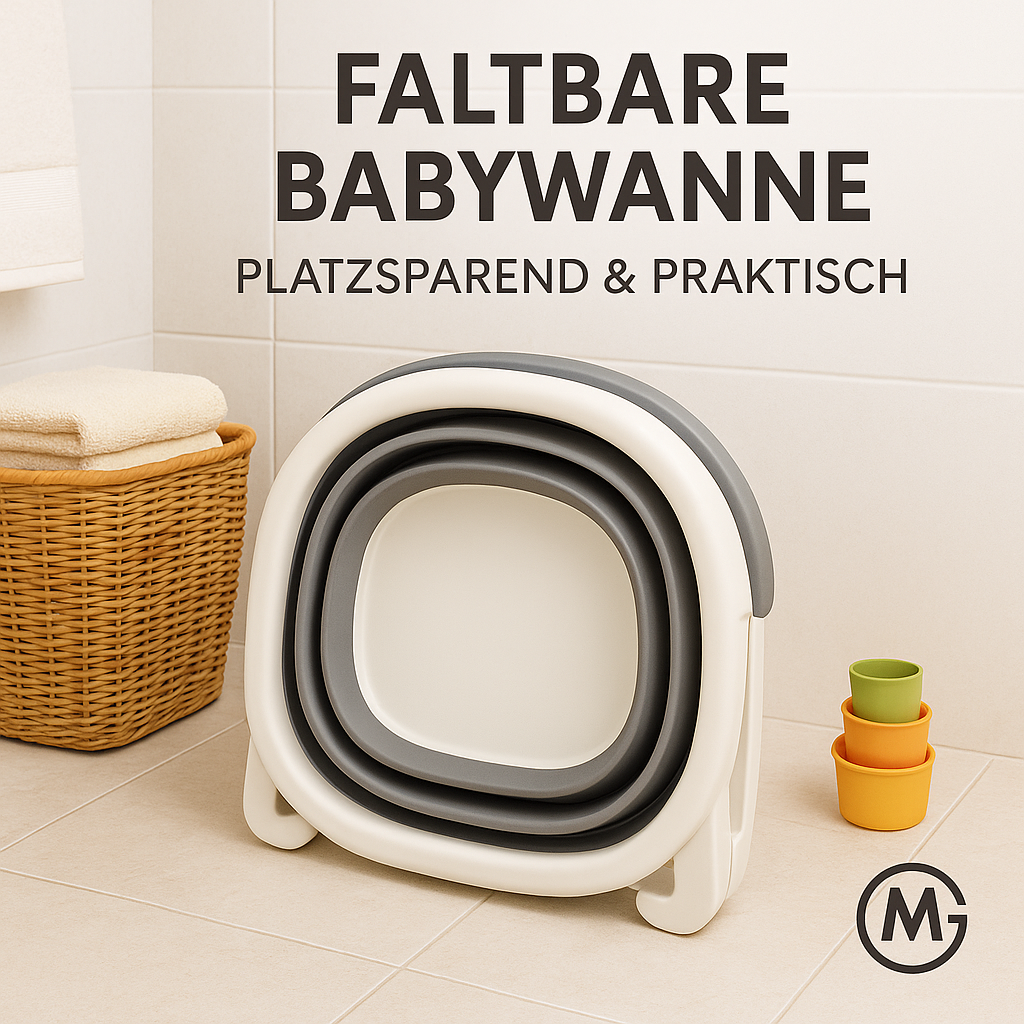 Baby Faltbare Badewanne mit Temperaturanzeige rutschfest Silikon DE.