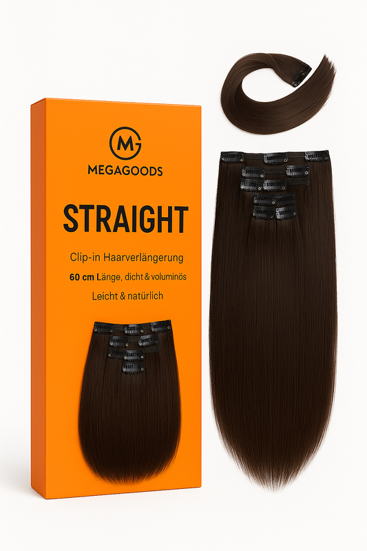 Clip-In Haarverlängerung 60 cm dicht voluminös leicht für Damen DE.