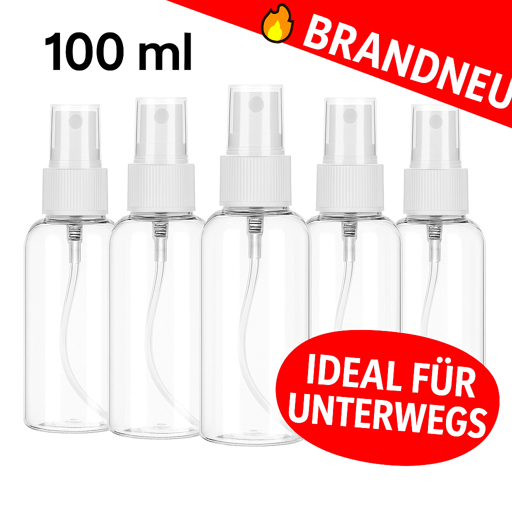 100 ml PET Sprühflasche nachfüllbar Parfum Reise klar (5 Stück)