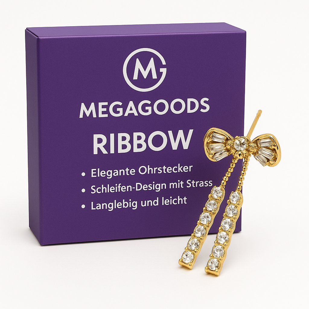 Goldene Ohrstecker Schleife Strass Elegant Lang Ohrringe Damen DE.