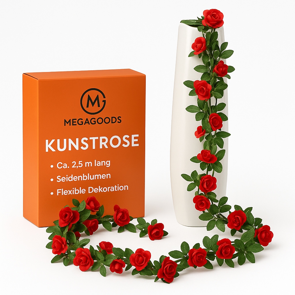 Rosenranke 2,5 m 1,8 m Kunstblumen Girlande Deko Hochzeit DE.