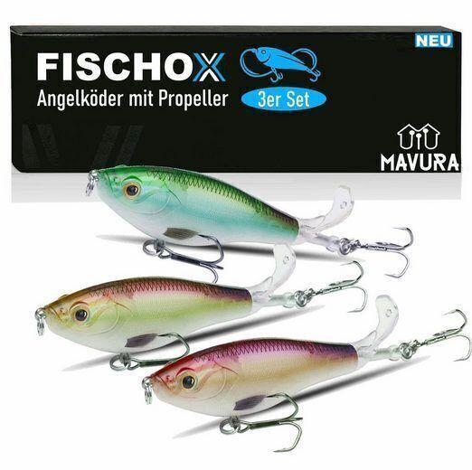FISCHOX Fischköder Propeller Topköder Plopper Hecht Barsch Zander Forelle 3er