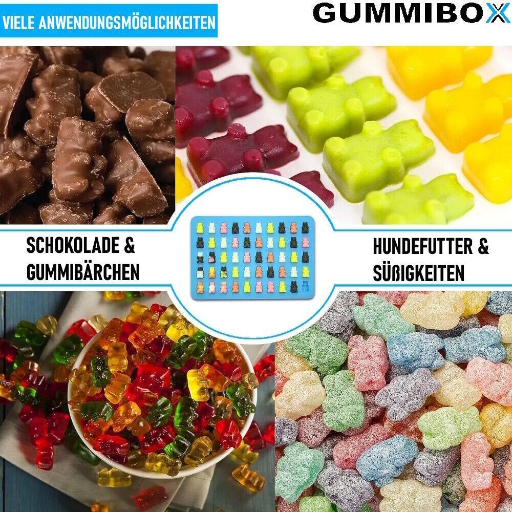 GUMMIBOX Gummibärchenform Schokolade Frucht Fondant Pralinenform 50er Gießform