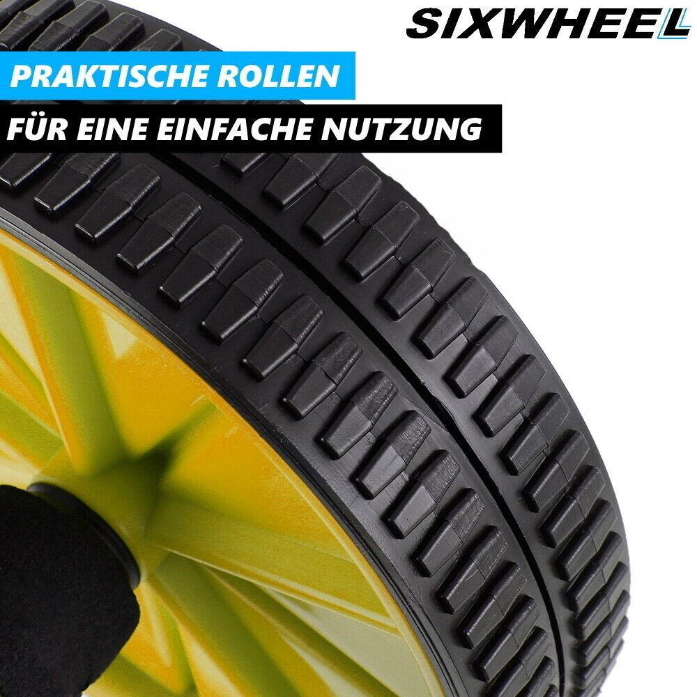 SIXWHEEL Bauchroller Bauchtrainer Bauchmuskeltrainer AB-Roller inkl. Kniematte