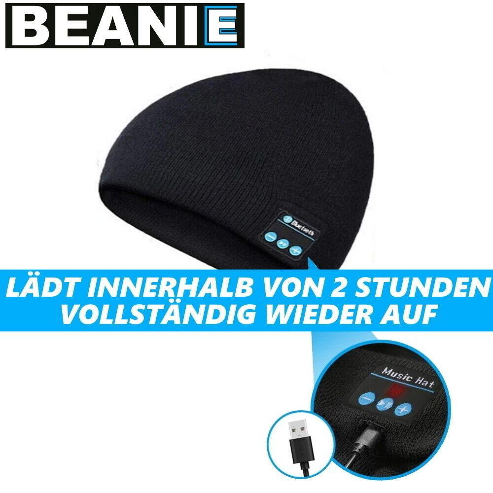 BEANIE Wireless Bluetooth Mütze Headset Stereo Kopfhörer Freisprech waschbar