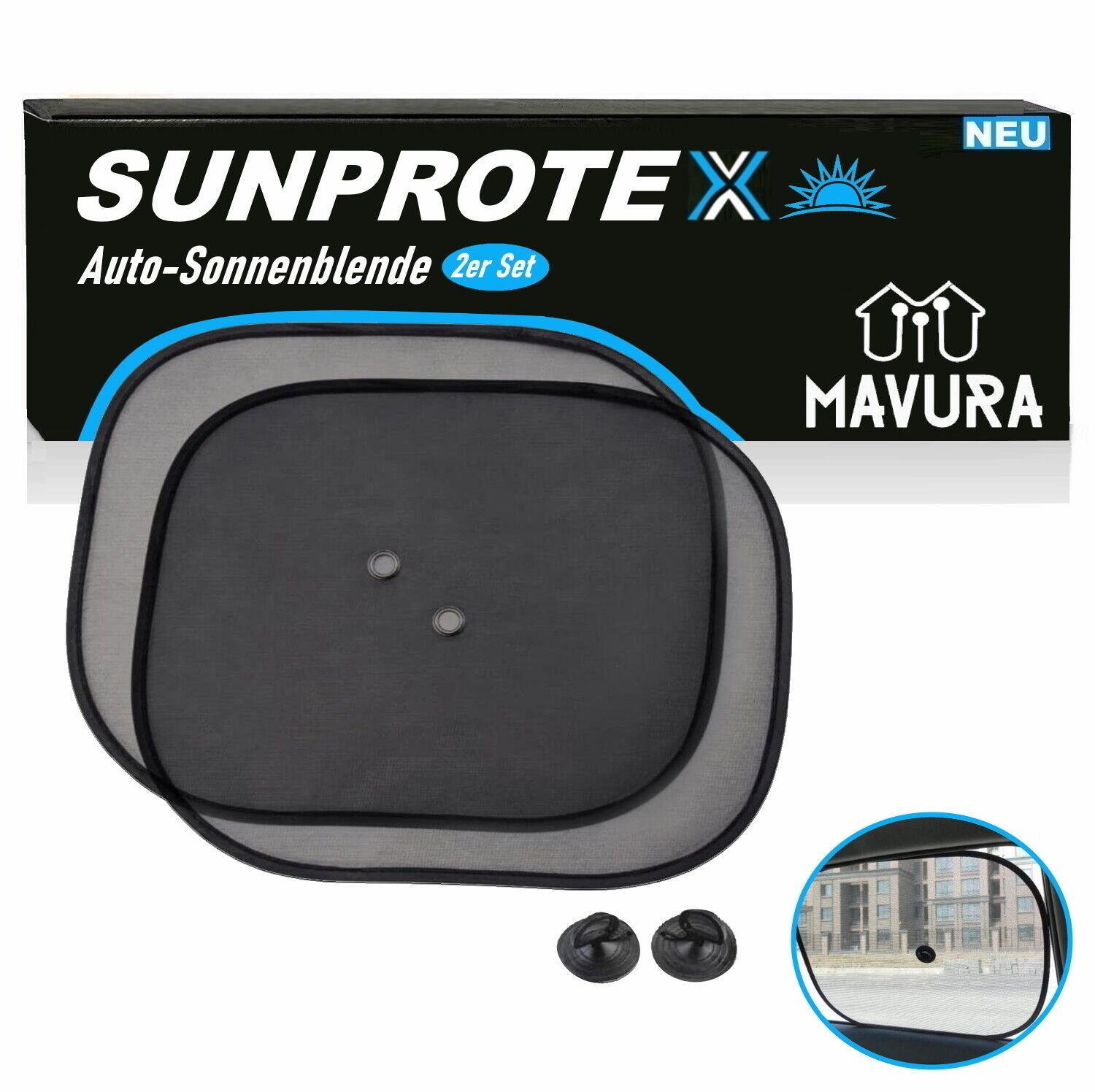 SUNPROTEX 2 x Sonnenschutz Sonnenblende Universal Seitenscheiben Baby UV Schutz