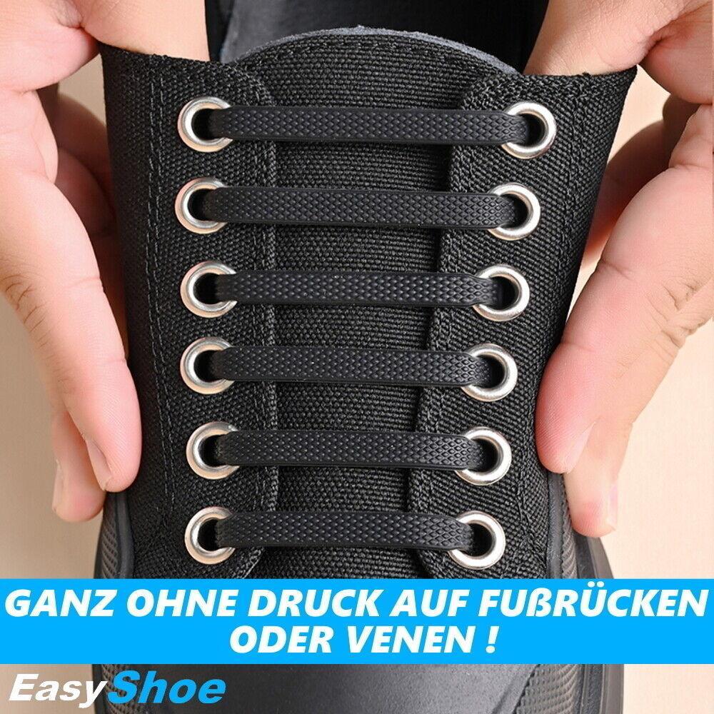 EasyShoe Silikon Schnürsenkel elastisch ohne binden Schnellverschluss Set Gummi
