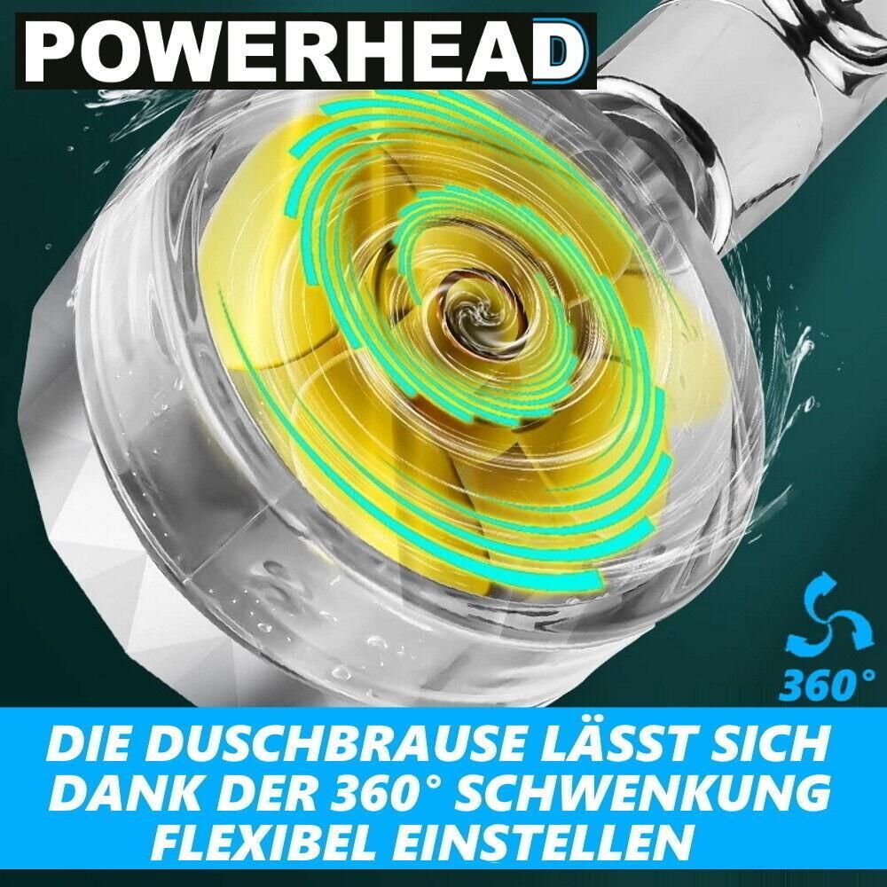 POWERHEAD Premium Duschkopf Duschbrause Handbrause wassersparend Das Original
