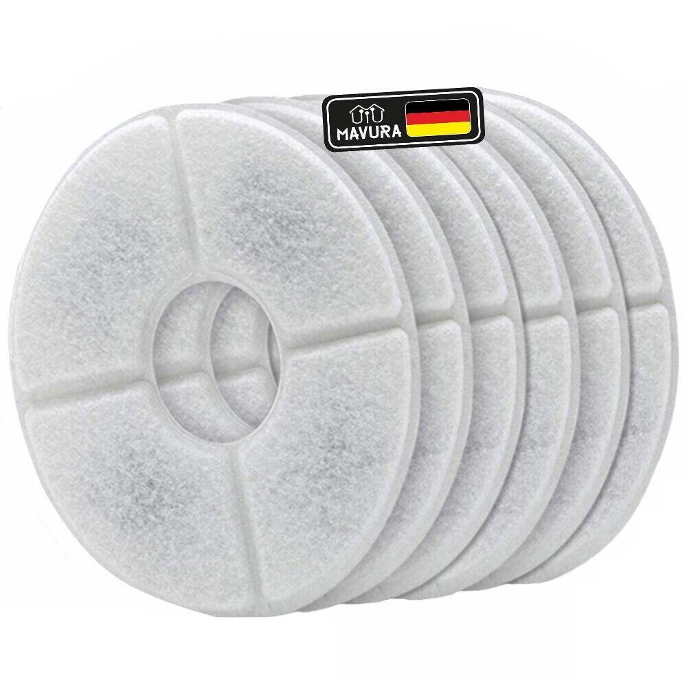 PurePaws Katzenbrunnen Filter Set Trinkbrunnen Wasserspender Ersatzfilter 6Stk