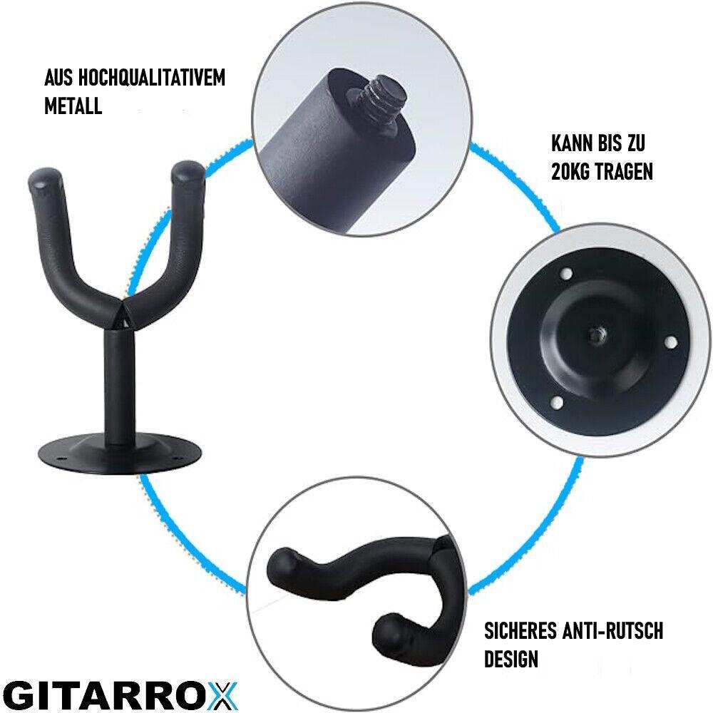GITARROX Gitarrenwandhalter Gitarrenhalter Wandhalterung Gitarren Ständer Stativ