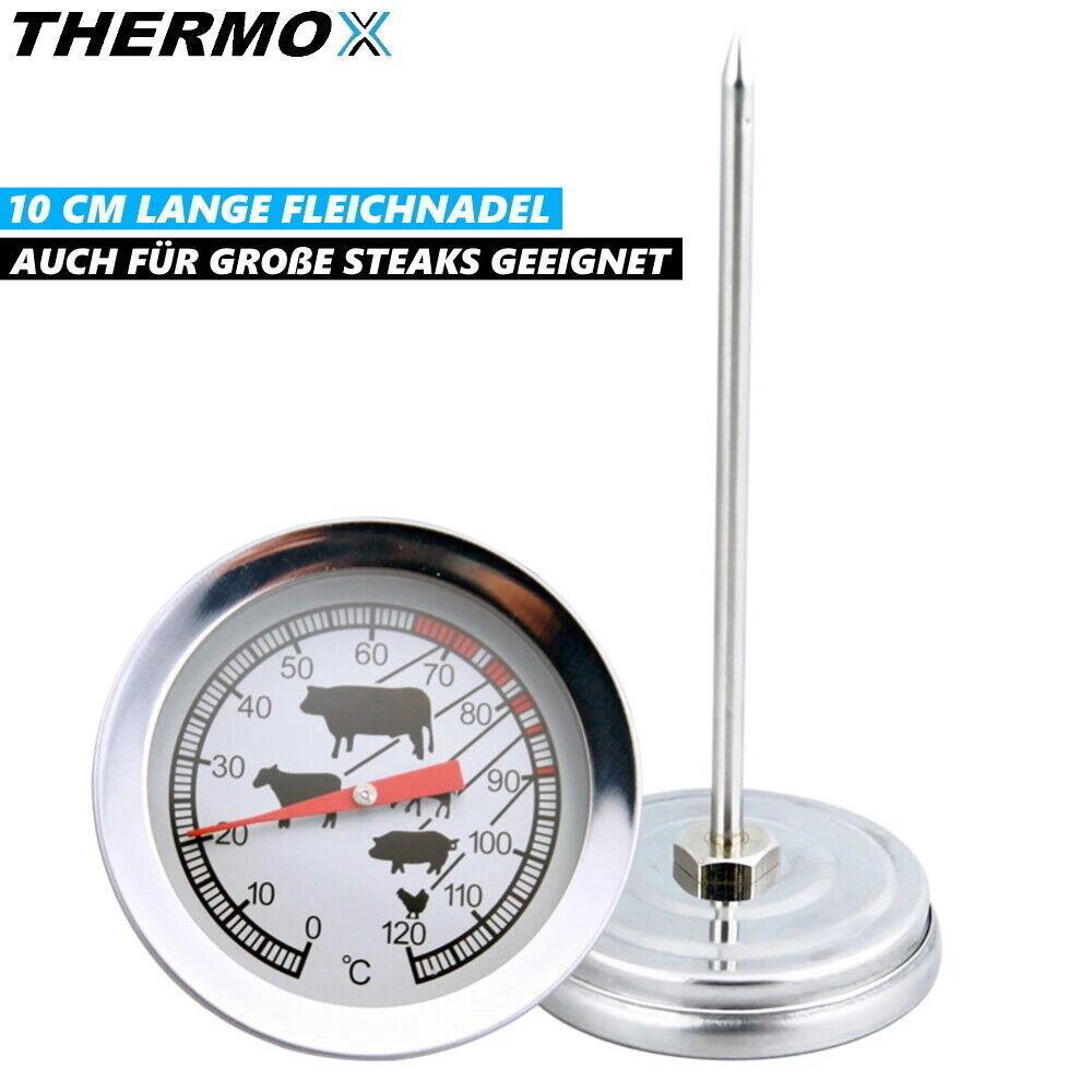 THERMOX Fleisch Thermometer Grill Steak Braten Backofen Thermometer Edelstahl