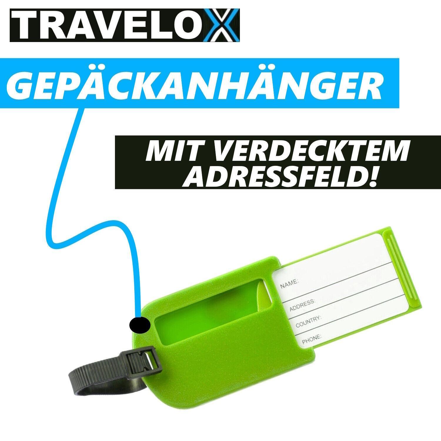 TRAVELOX Koffergurt Gepäckgurt Kofferanhänger Gepäckschloss Gepäckanhänger Grün