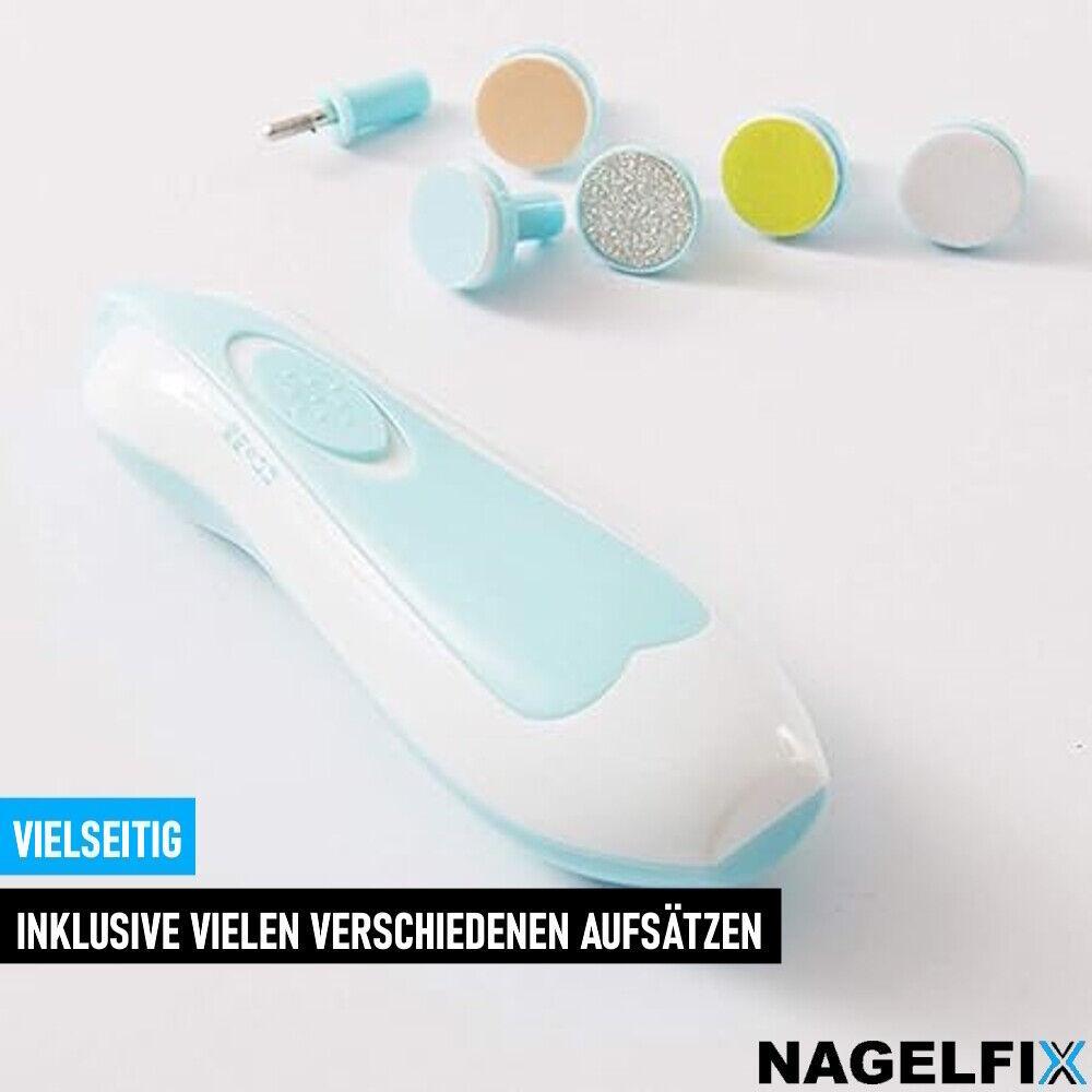NAGELFIX Elektrische Nagelfeile Baby Nageltrimmer Nagelknipser Nagelschere Set