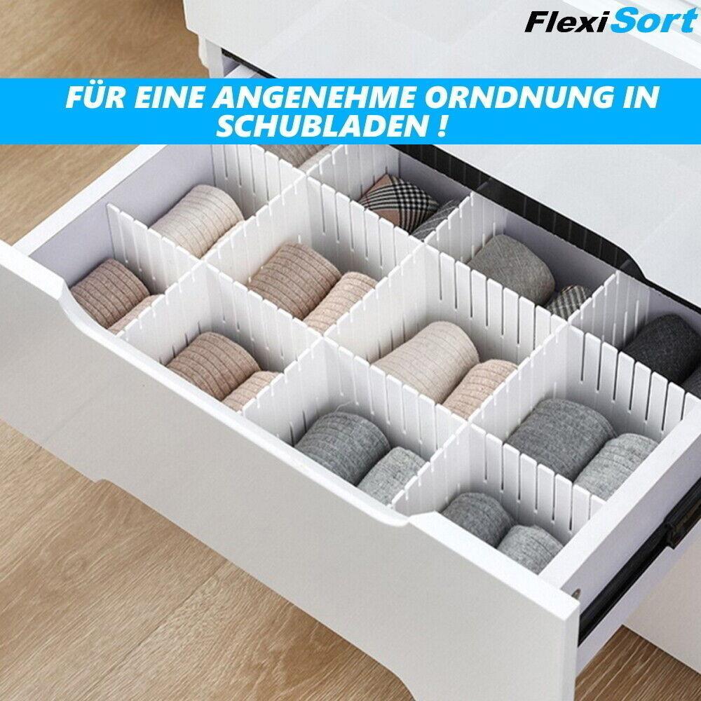 FlexiSort Schubladentrenner Schubladenteiler Schubladen Fachteiler Organizer 4er