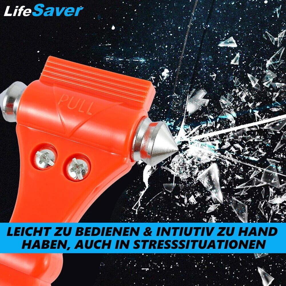 LiveSaver Nothammer Gurtschneider Notfallhammer Glasbrecher Gurtmesser [2er]