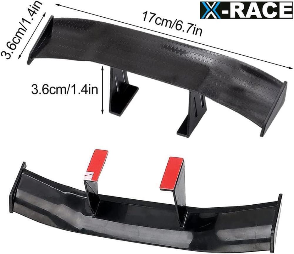 X-RACE Mini Heckspoiler Spoiler Auto Mähroboter KFZ Wings schwarz selbstklebend