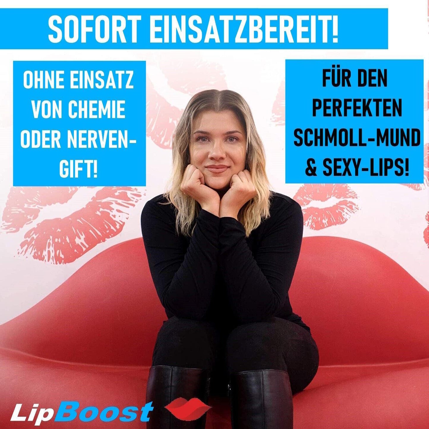 LIPBOOST Lippen-Booster m. Sofort-Effekt Lip Plumber Lip Enthancer Universal Rot