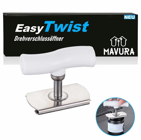 EasyTwist Deckelöffner Glasöffner Schraubdeckelöffner Drehverschlussöffner weiß
