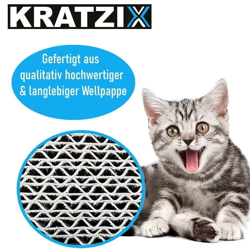 KRATZIX Katzenspielzeug Kratzspielzeug Kratzpappe Katzenkratzbrett faltbar Minze