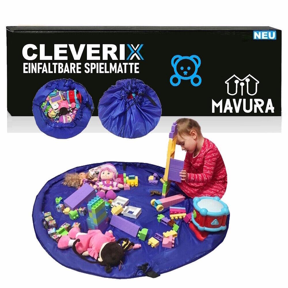CLEVERIX Spielunterlage Spielmatte Spielsack Spielteppich Aufräumsack faltbar