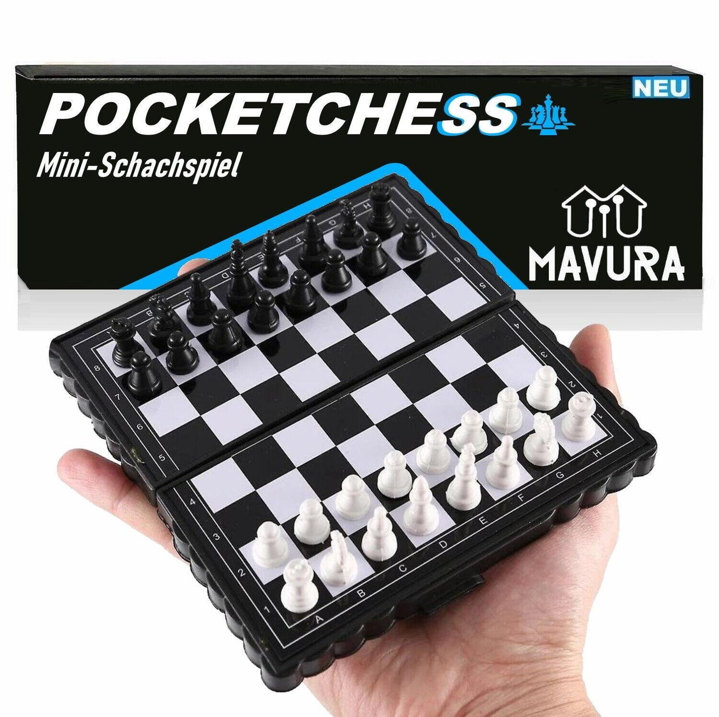 POCKETCHESS Reiseschach Schach Schachbrett Magnetisch klappbar faltbar