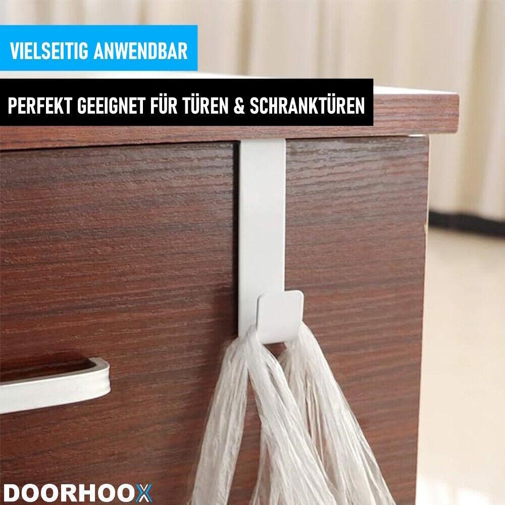 DOORHOOX Türhaken zum Einhängen Edelstahl Türgarderobe Kleiderhaken 10er weiß