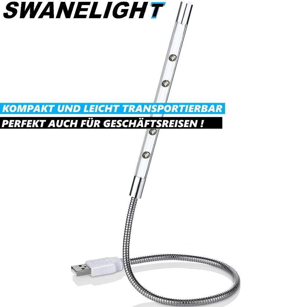 SWANELIGHT USB LED Leselampe Schwenkbar 5 LED Schwanenhalslampe Lampe