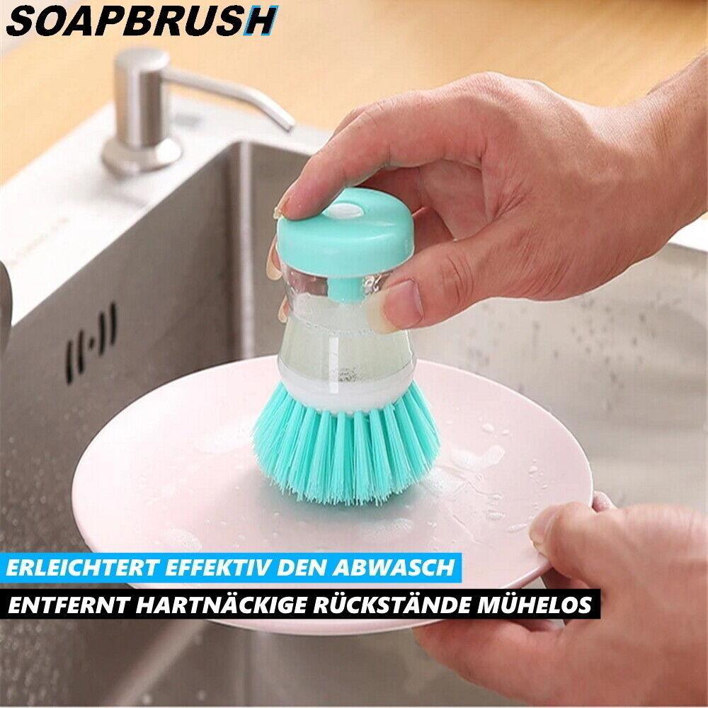 SOAPBRUSH Spülbürste mit Spülmittelspender Geschirr Abwaschbürste Topf [2Stk]