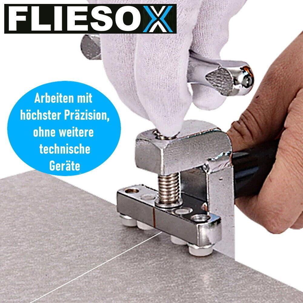 FLIESOX 2in1 Fliesenschneider Glasschneider Profi Handfliesenschneider Keramik