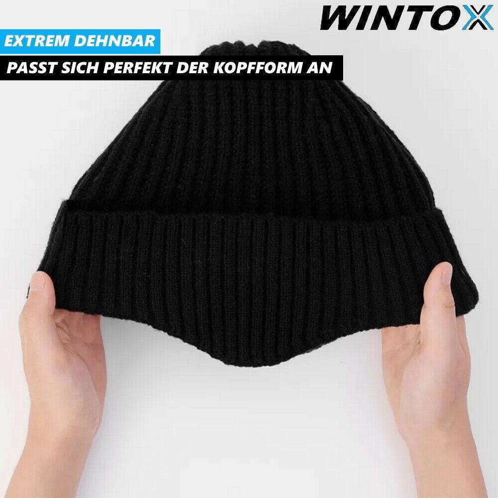WINTOX Winterset Wintermütze Schlauchschal Handschuhe Damen Herren schwarz 3in1