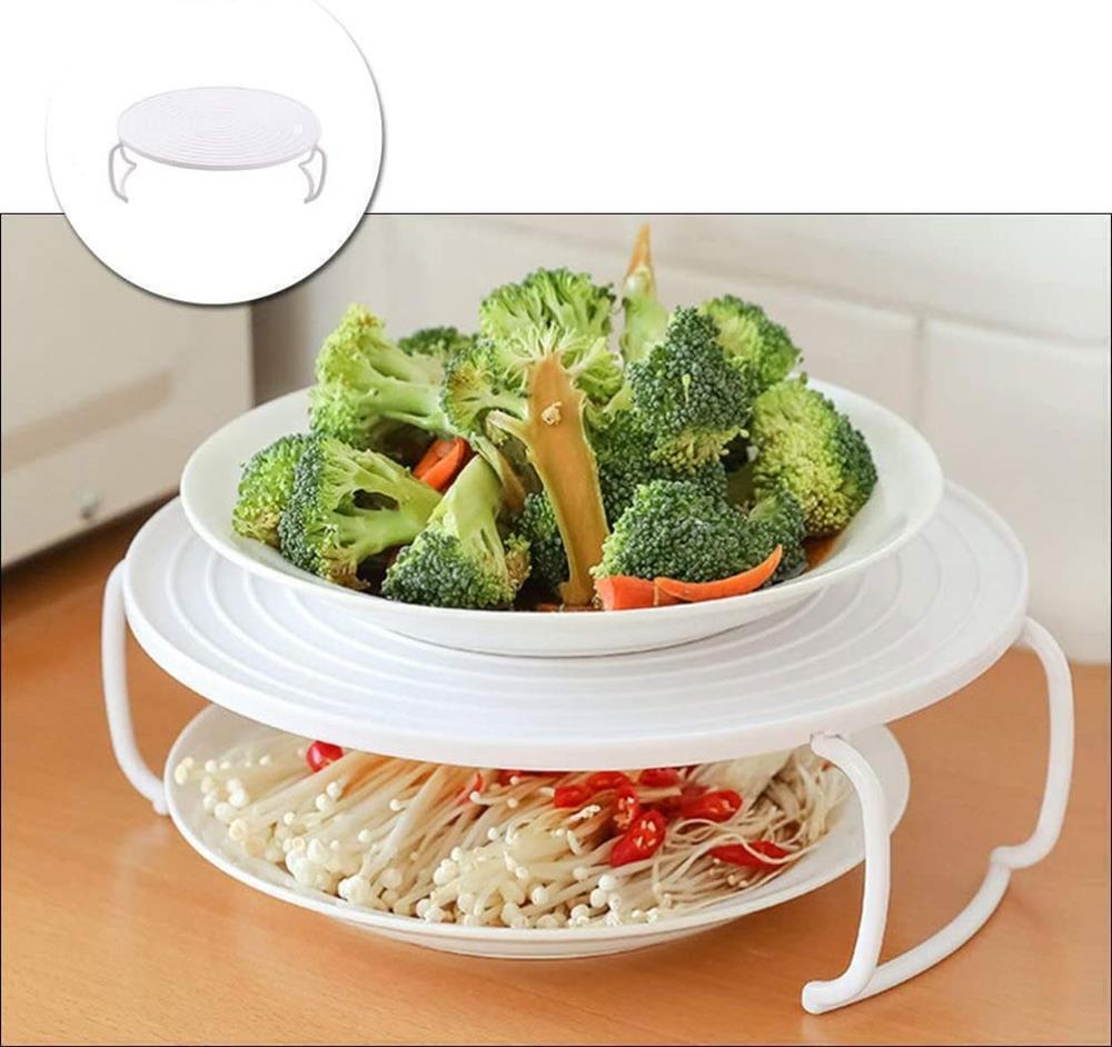 MLiving Mikrowellen Etagere Stapler Tablett Mikrowelle Teller Platte Etage weiß