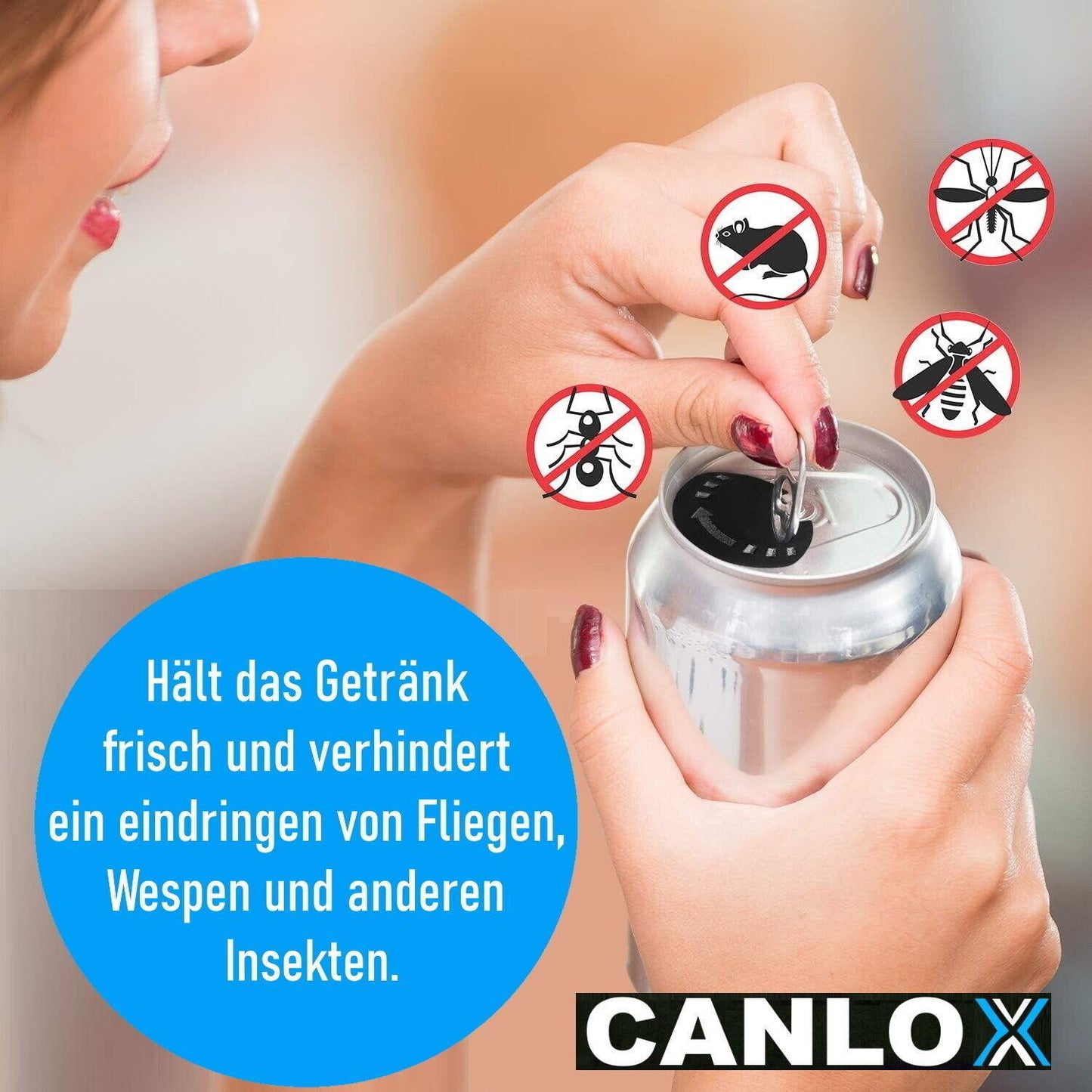 CANLOX Getränkedosen Verschlusskappen Dosen Verschließer Deckel Verschluss [5er]
