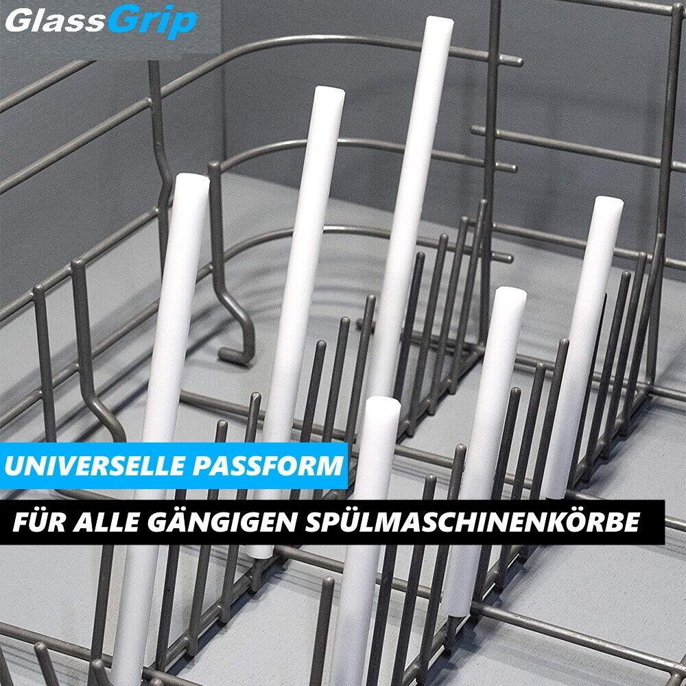 GlassGrip Glashalter Spülmaschine Aufsteckhalter Halterung Geschirrkorb 6er