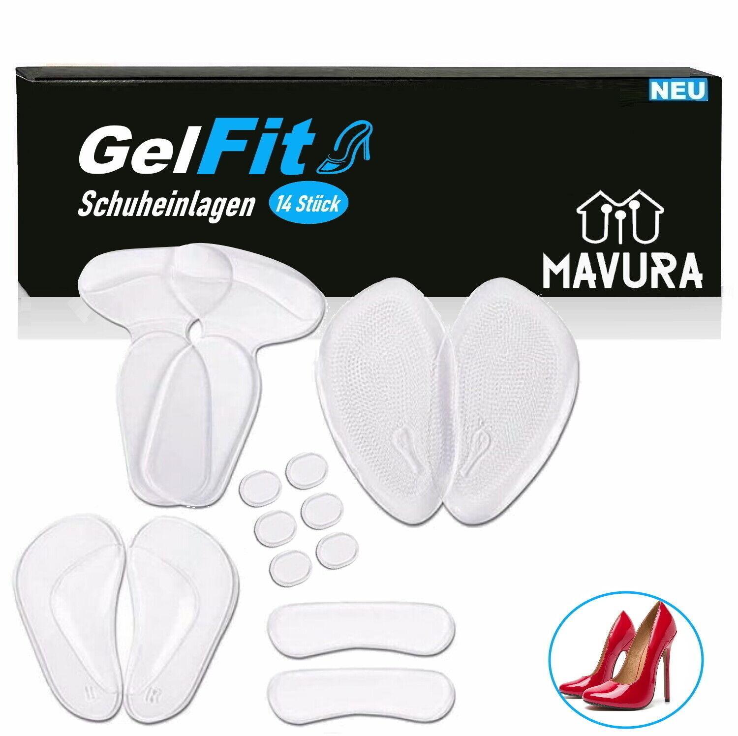 GelFit Schuheinlagen Set Schuh Gel Einlagen Fersen Kissen Polster Heel 14-tlg
