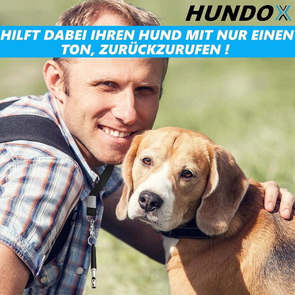 HUNDOX Hundepfeife Hochfrequenzpfeife lautlos + Klicker+ Schlüsselband [2er Set]