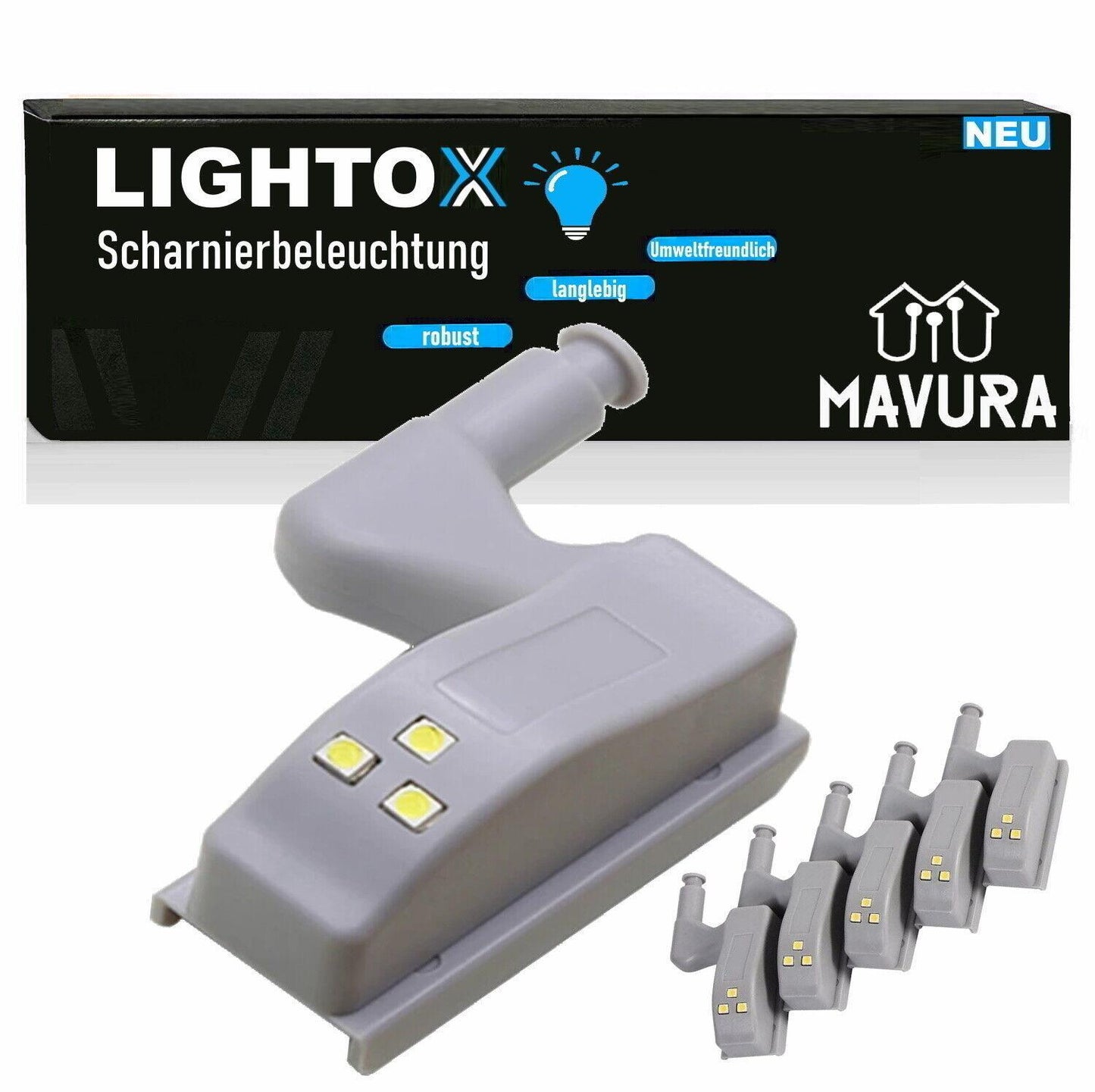 LIGHTOX  LED-Sensorlicht Set Schrankleuchte Schubladenleuchte Schrankbeleuchtung