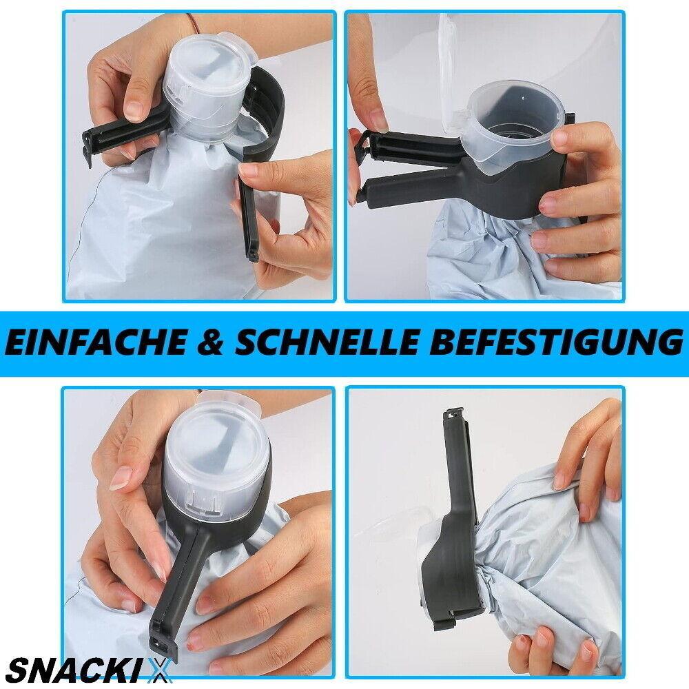 SNACKIX Tütenverschluss Ausschütter Beutelverschluss Tütenclip Klammern 4er Set