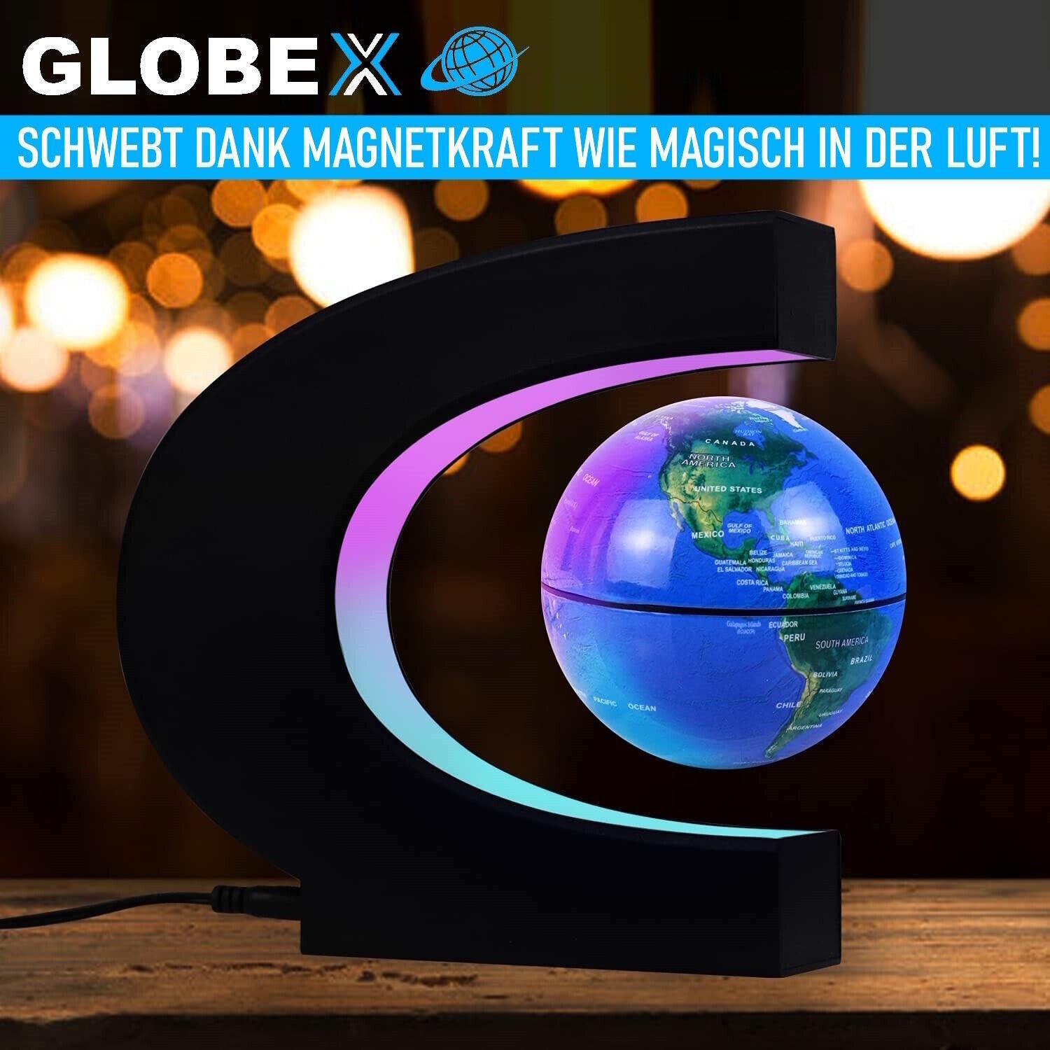 GLOBEX schwebender Globus Magnetische Weltkugel schwebend rotierend m. LED Licht